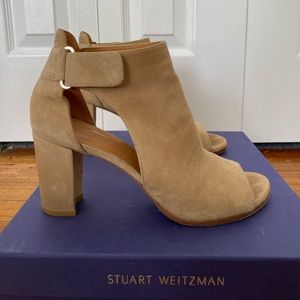 Stuart Weitzman Opendoor bootie mojave suede